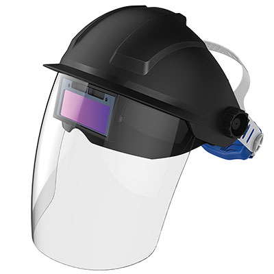 Clear Welding Head Protection Helmet with Auto Darkening Protection Face Shield